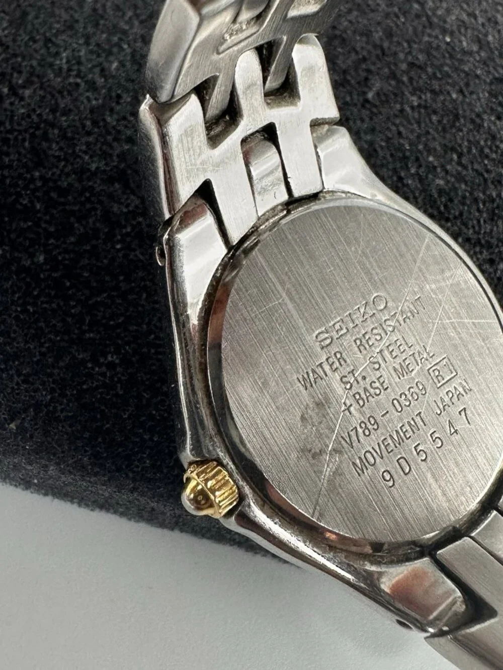 Seiko Watch Women Silver Gold Two Tone Beige Dial Date V789-0369 New Battery